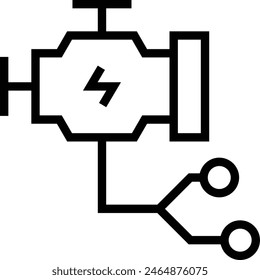 engine icon. Thin linear style design isolated on white background