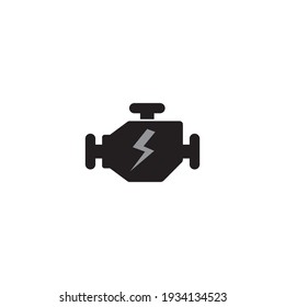 Icono del motor en estilo plano de moda aislado en fondo blanco