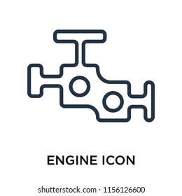 Engine icon vector isolated on white background, Engine transparent sign , line symbol or linear element design in outline style