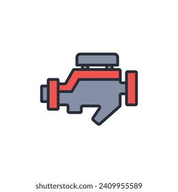 engine icon. vector.Editable stroke.linear style sign for use web design,logo.Symbol illustration.