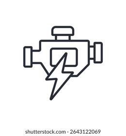 engine icon. vector.Editable stroke.linear style sign for use web design,logo.Symbol illustration.