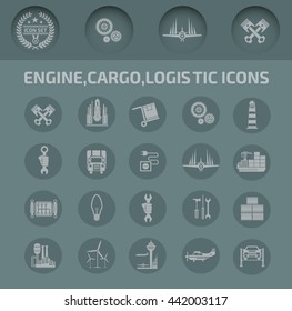 Engine icon,cargo icon,logistic icon,vector