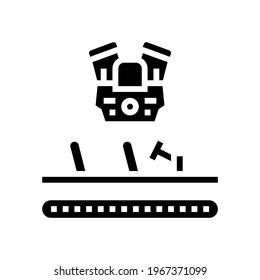 engine installing car glyph icon vector. isolated contour symbol black illustration