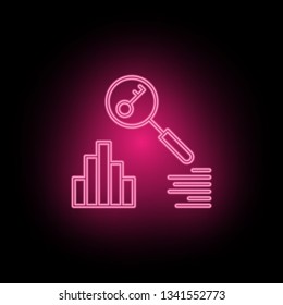 Engine ,keyword, marketing neon icon can be used to illustrate topics about SEO optimization, data analytics, website performace - Vector