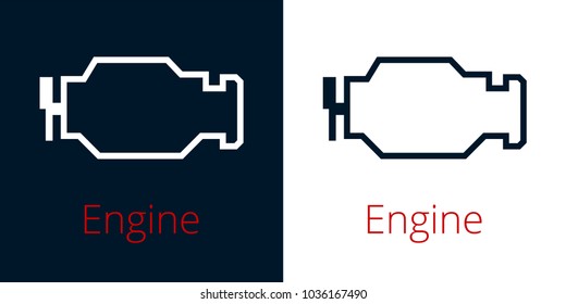 Engine line icon, outline vector sign, linear style pictogram isolated on white. Symbol illustration. Editable stroke.