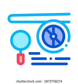 Engine Magnifier Icon Vector. Outline Engine Magnifier Sign. Isolated Contour Symbol Illustration