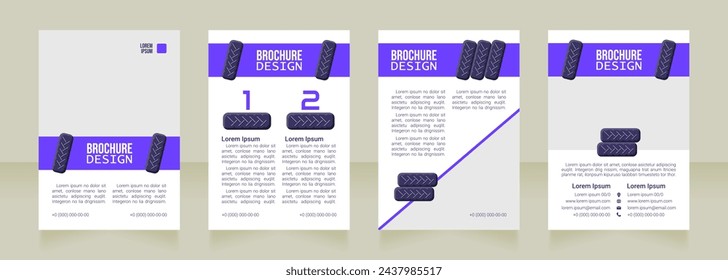 Engine maintenance blank brochure design. Template set with copy space for text. Premade corporate reports collection. Editable 4 paper pages. Bebas Neue, Lucida Console, Roboto Light fonts used