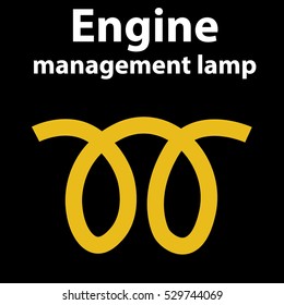 Engine management lamp sign. Plug icon. Vector illustration. Warning dashboard lights and icon. Car instrument cluster yellow mechanical problem alert