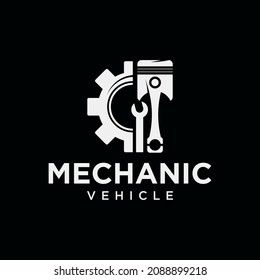 Logotipo de la tecnología mecánica del motor logotipo del símbolo del pistón automotor logotipo del pistón moderno