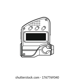 Engine monitor control unit vector illustration template. Isolated object on white background