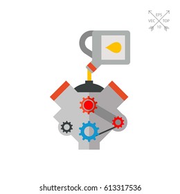 Engine motor change oil icon