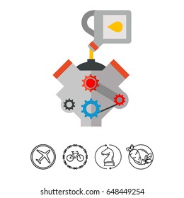 Engine motor change oil icon