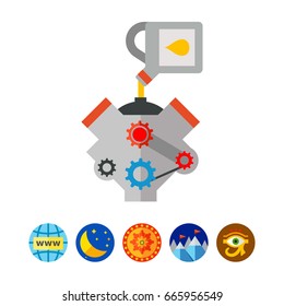 Engine motor change oil icon