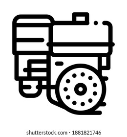 Motor Motor kart schwarz Symbol Vektorgrafik. Motorradzeichen. einzelne Symbolillustration