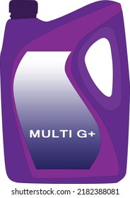 ENGINE OIL BOTTLE WITH MULITI G TEXT VECTOR ILLUSTRATION