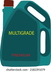 ENGINE OIL BOTTLE MULTIGRADE TEXT VECTOR ILLUSTRATION