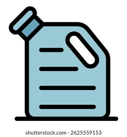 Engine oil canister icon. Outline engine oil canister vector icon color flat isolated