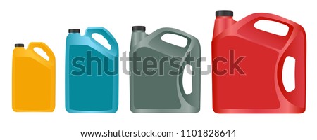Engine oil canister isolated on white background. Graphic vector