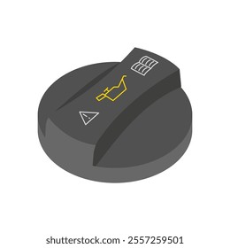 Engine Oil Cap, Automotive Flat Illustration Isolated