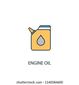 engine oil concept 2 colored line icon. Simple yellow and blue element illustration. engine oil concept outline symbol design from Car service set