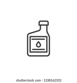 Engine oil container line icon. linear style sign for mobile concept and web design. Motor oil outline vector icon. Symbol, logo illustration. Pixel perfect vector graphics