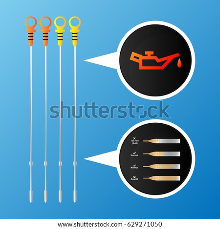 Engine Oil Dipstick Indicates and Warning Sign Symbol