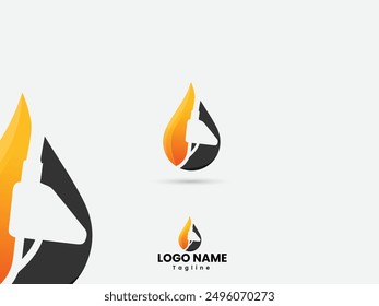 Engine oil and gas logo design vector with gradient color. Fuel logo design with fuel nozzle and oil drop icon. Colorful Oil gas industry creative logo design.