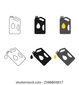 engine oil icon bottle symbol sign vector with oil drop,tilted bottle editable stroke and fill