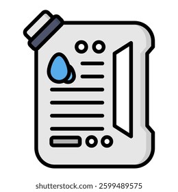 Engine Oil Icon in Flat Color Style With Outline. Simple Flat Icon Vector. Simple Vector Design