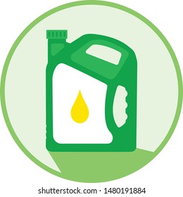 Engine Oil. Icon of the motor oil can. Vector illustration. Flat design.