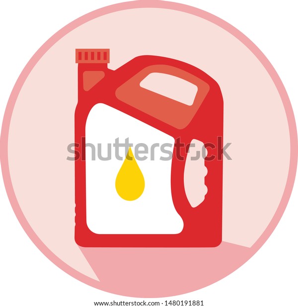 Engine Oil. Icon of the motor oil can. Vector\
illustration. Flat\
design.