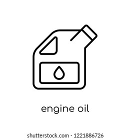 engine oil icon. Trendy modern flat linear vector engine oil icon on white background from thin line general collection, editable outline stroke vector illustration