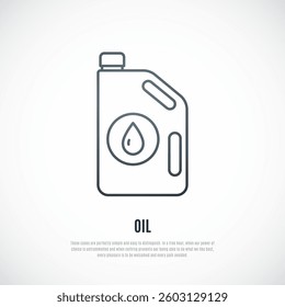 Engine oil line icon. Machine oil illustration in simple line style.