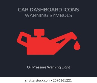 Engine Oil Pressure Warning Symbol Car Dashboard - High Quality Vectorial Graphic