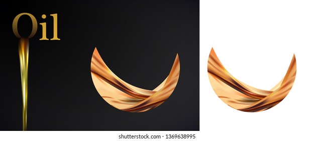 Engine oil splashing isolated on white and black background  Abstract oil for decoration design. Liquid texture background for design. Vector