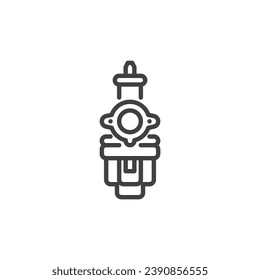 Engine oil supply system line icon. linear style sign for mobile concept and web design. Car carburetor outline vector icon. Symbol, logo illustration. Vector graphics