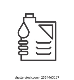 Engine Oil thin liner icon vector.