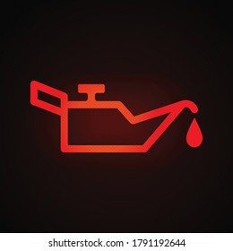 Engine oil warning light vector illustration.