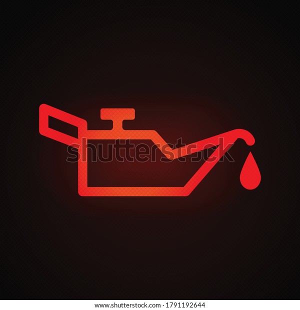Engine oil warning\
light vector\
illustration.