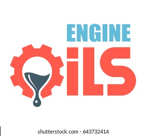 Engine oils logo. Vector illustration.