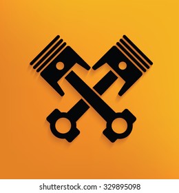 Engine on yellow background,clean vector