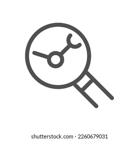 Engine optimization related icon outline and linear vector.