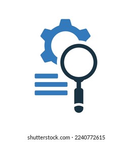 Engine, optimization, search, settings icon. Simple editable vector graphics.