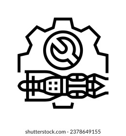 engine overhaul aircraft line icon vector. engine overhaul aircraft sign. isolated contour symbol black illustration