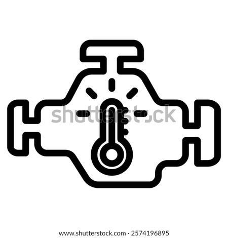 Engine Overheat icon line vector illustration