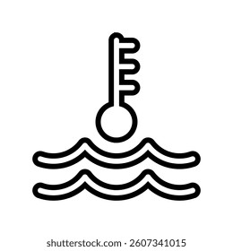 engine overheating car driving obstacles line icon vector. engine overheating car driving obstacles sign. isolated contour symbol black illustration