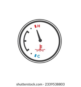 engine overheating symbol, vector art.