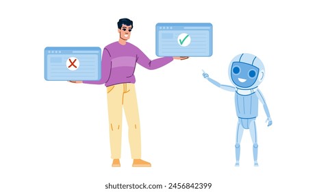 engine passage indexing vector. optimization content, relevance ranking, algorithm query engine passage indexing character. people flat cartoon illustration