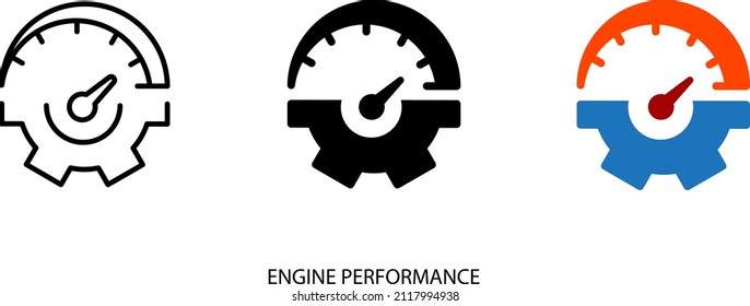 Engine performance icon, vector illustration