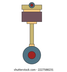 An engine piston of a car - Automobile vector - Mechanical Engineering illustration - Flat icon 